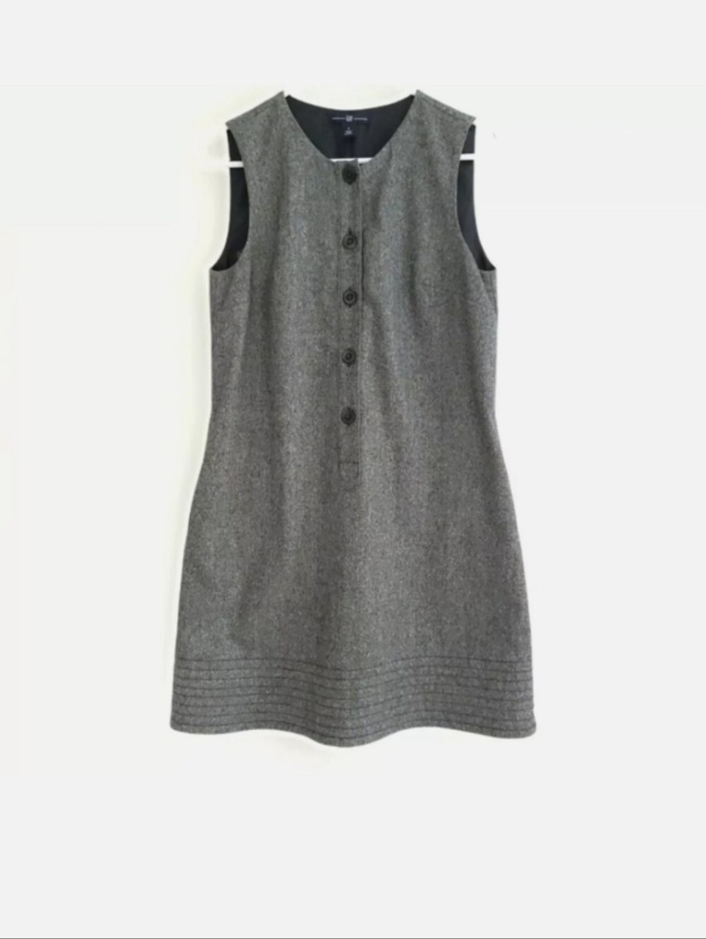 GAP Sleeveless Heather Gray Button-Front Mini Dress